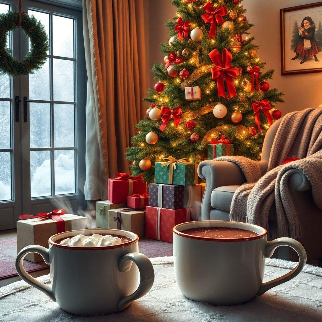 A warm and inviting Christmas scene, perfect for the holiday season.