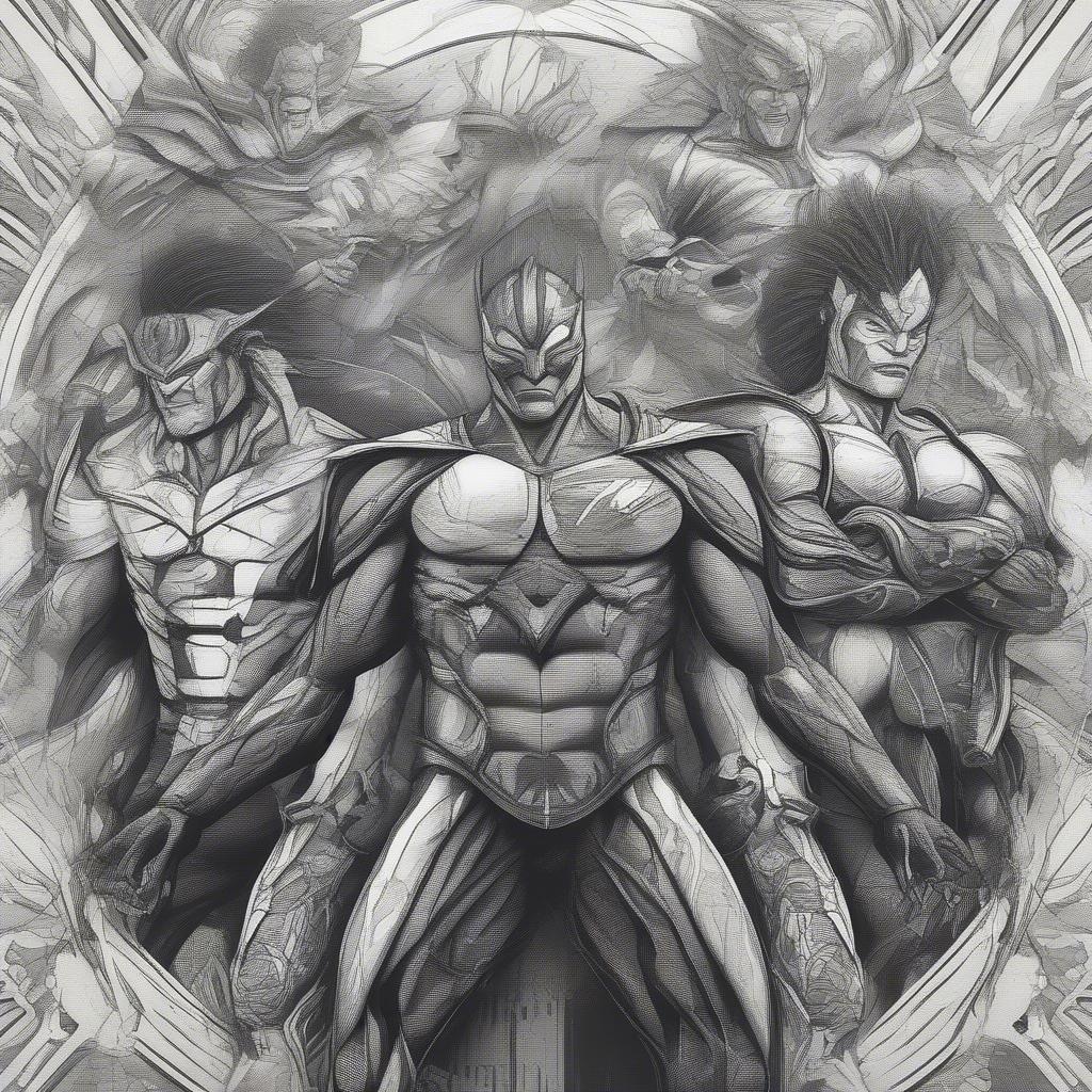 Three iconic anime characters standing together, embodying strength and camaraderie.