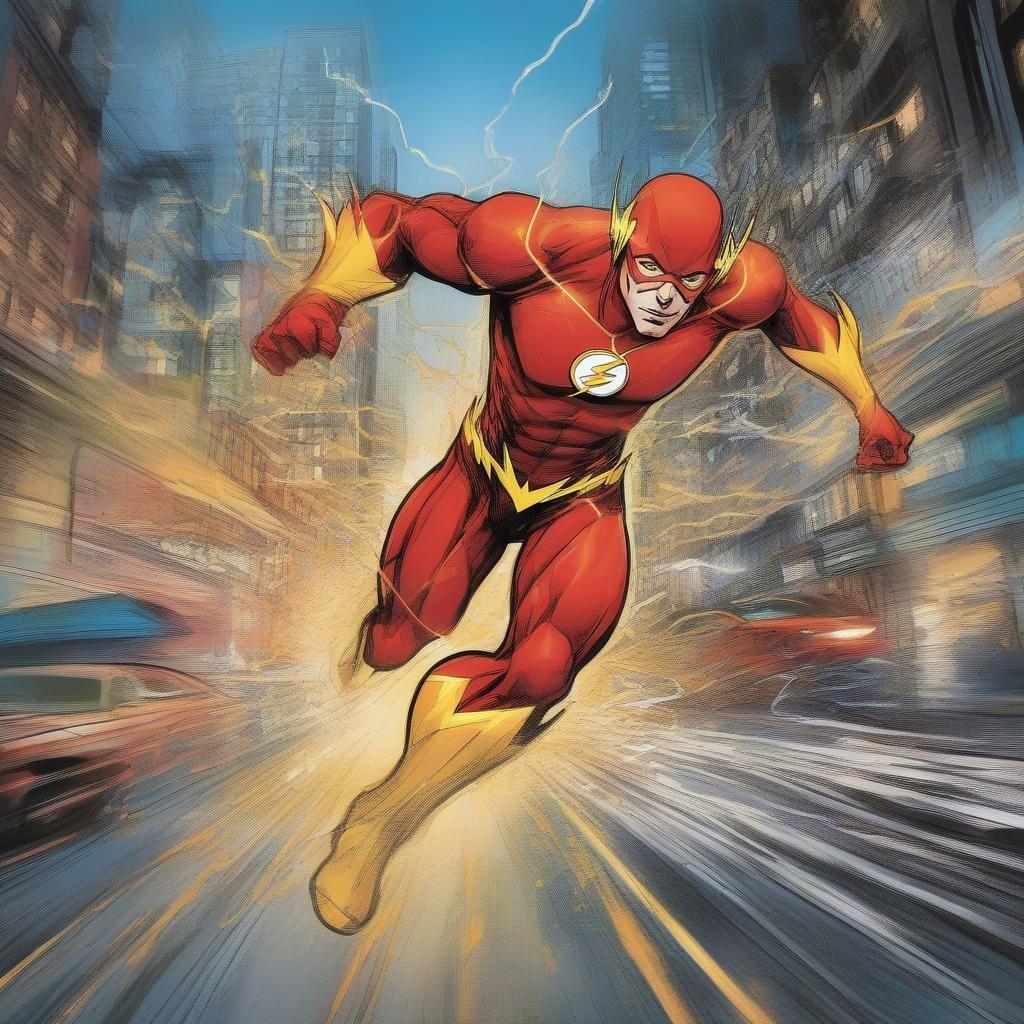 Gør dig klar til at speed gennem din dag med denne elektrificerende The Flash-baggrund!