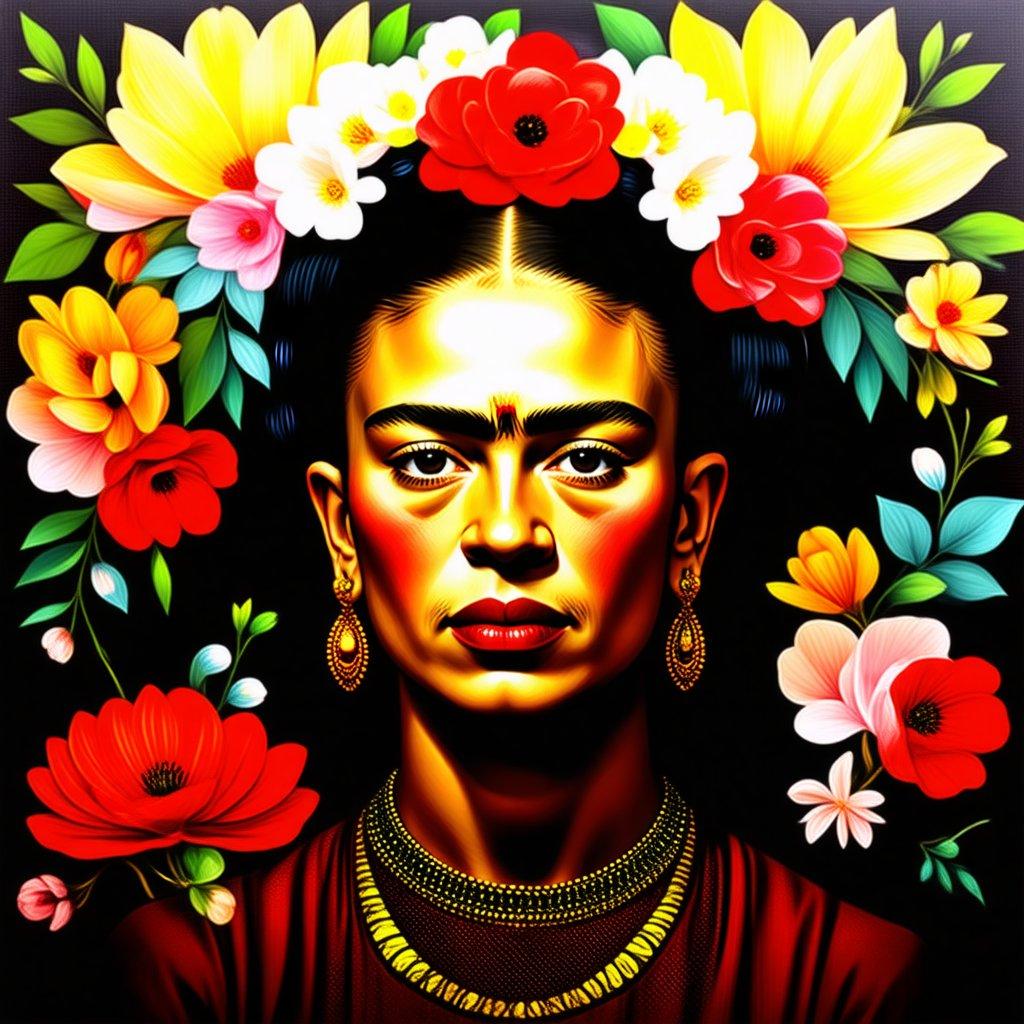 Bu canlı duvar kağıdı, renkli otoportreleriyle tanınan ikonik Meksikalı sanatçı Frida Kahlo'yu öne çıkarıyor. Sanat eseri, çiçekler ve canlı renklerle zengin olup, onun güç ve yaratıcılık sembolü olarak mirasının özünü yakalıyor.