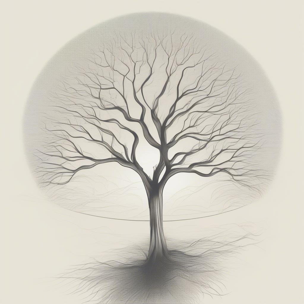 A beautiful and simple wallpaper featuring a tree with bare branches, perfect for those who appreciate minimalism.