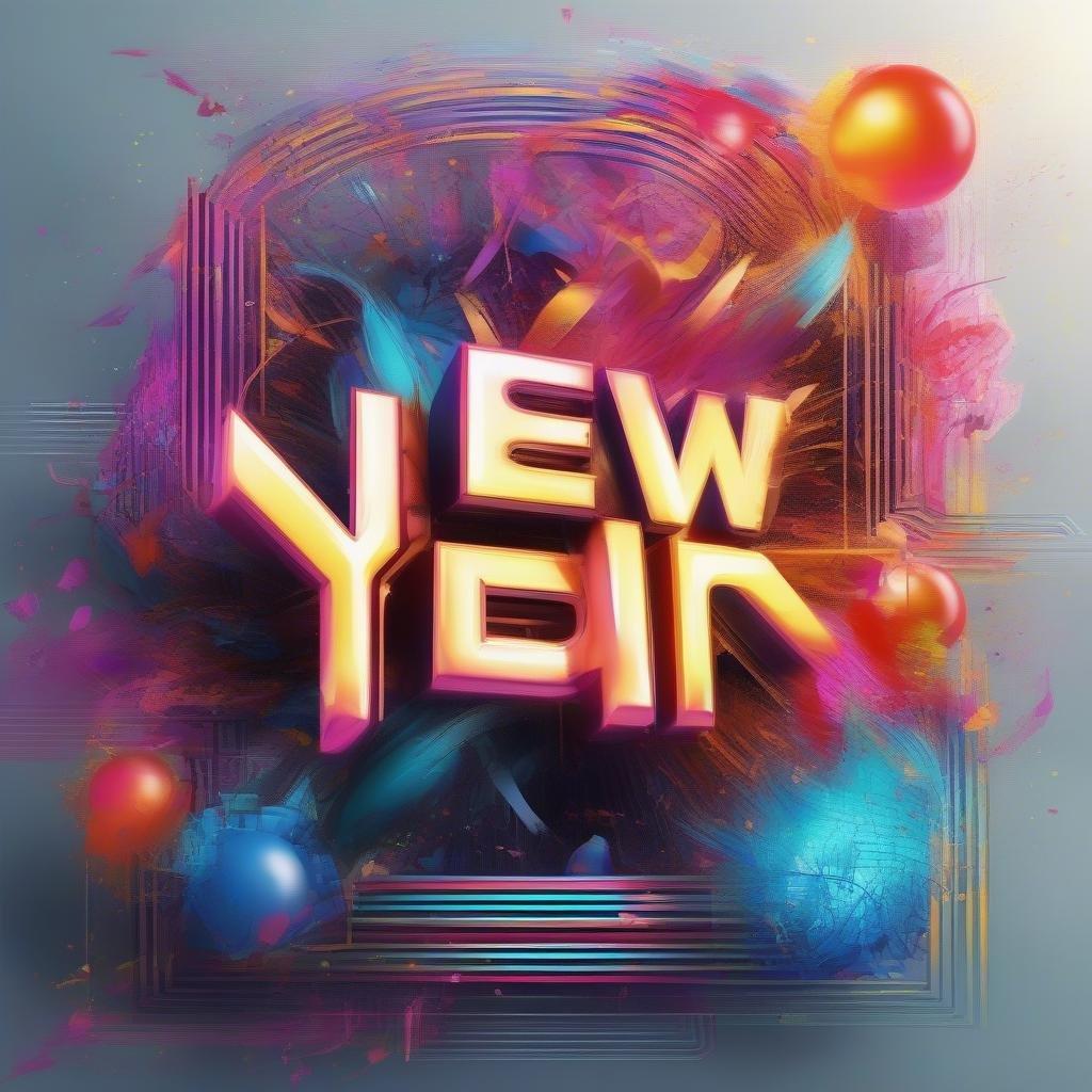 Welcome the new year with this vibrant digital art celebrating the start of a fresh cycle. Let go of the past and embrace the bright future ahead. The colorful, abstract design is perfect for wallpapers on desktop or mobile devices.