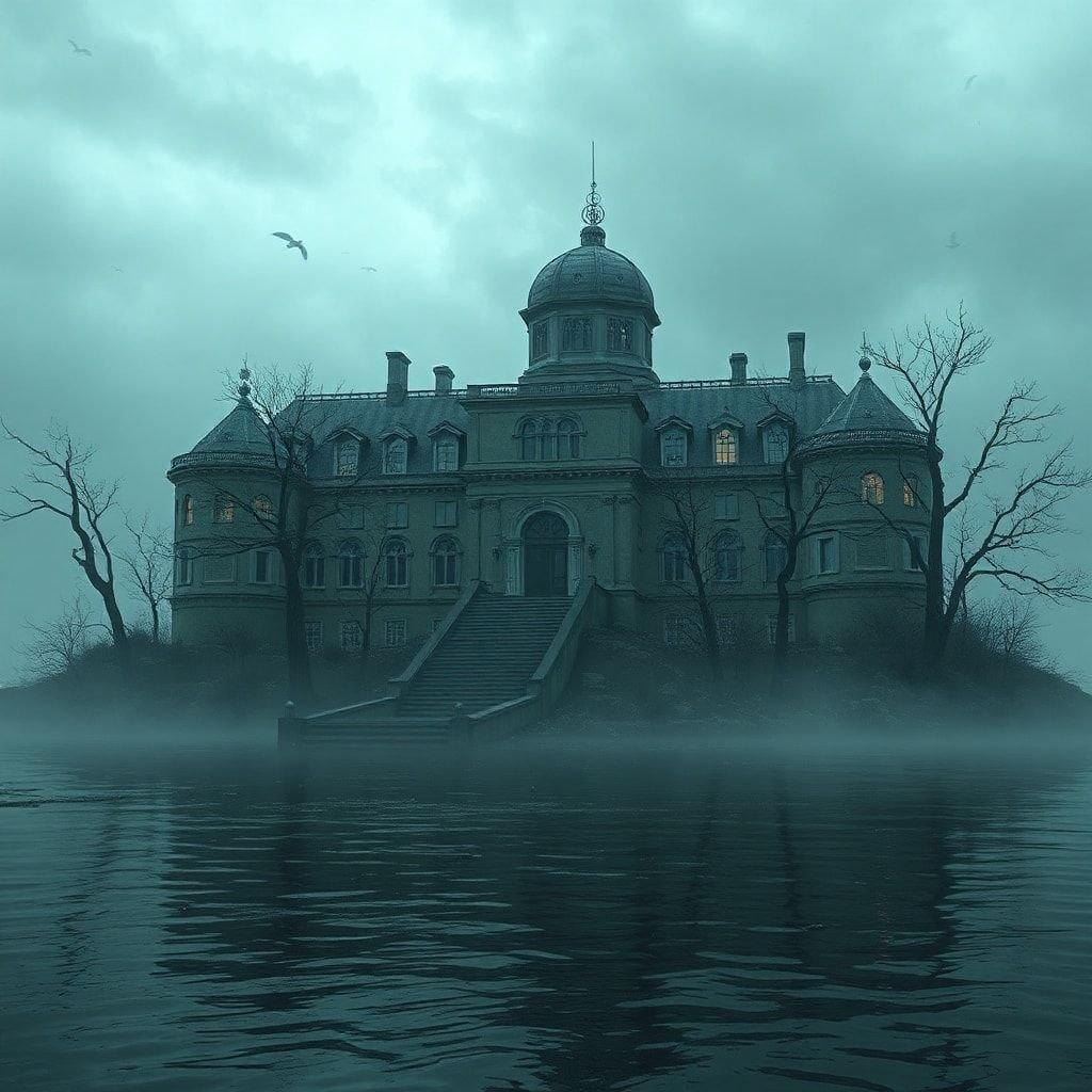 Add a touch of spooky elegance to your desktop or mobile with this hauntingly beautiful mansion wallpaper.