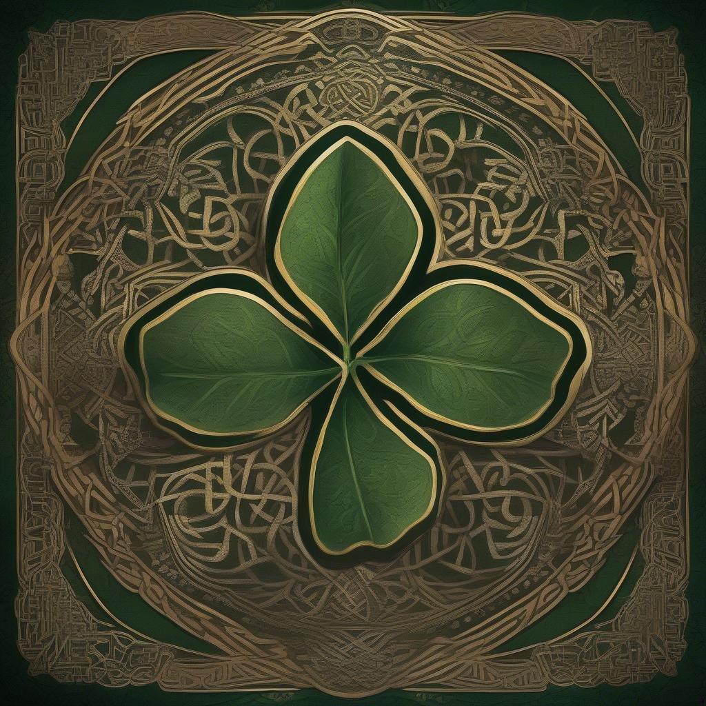 A St. Patrick's Day wallpaper to bring you luck, with a symbolic four-leaf clover at its heart.