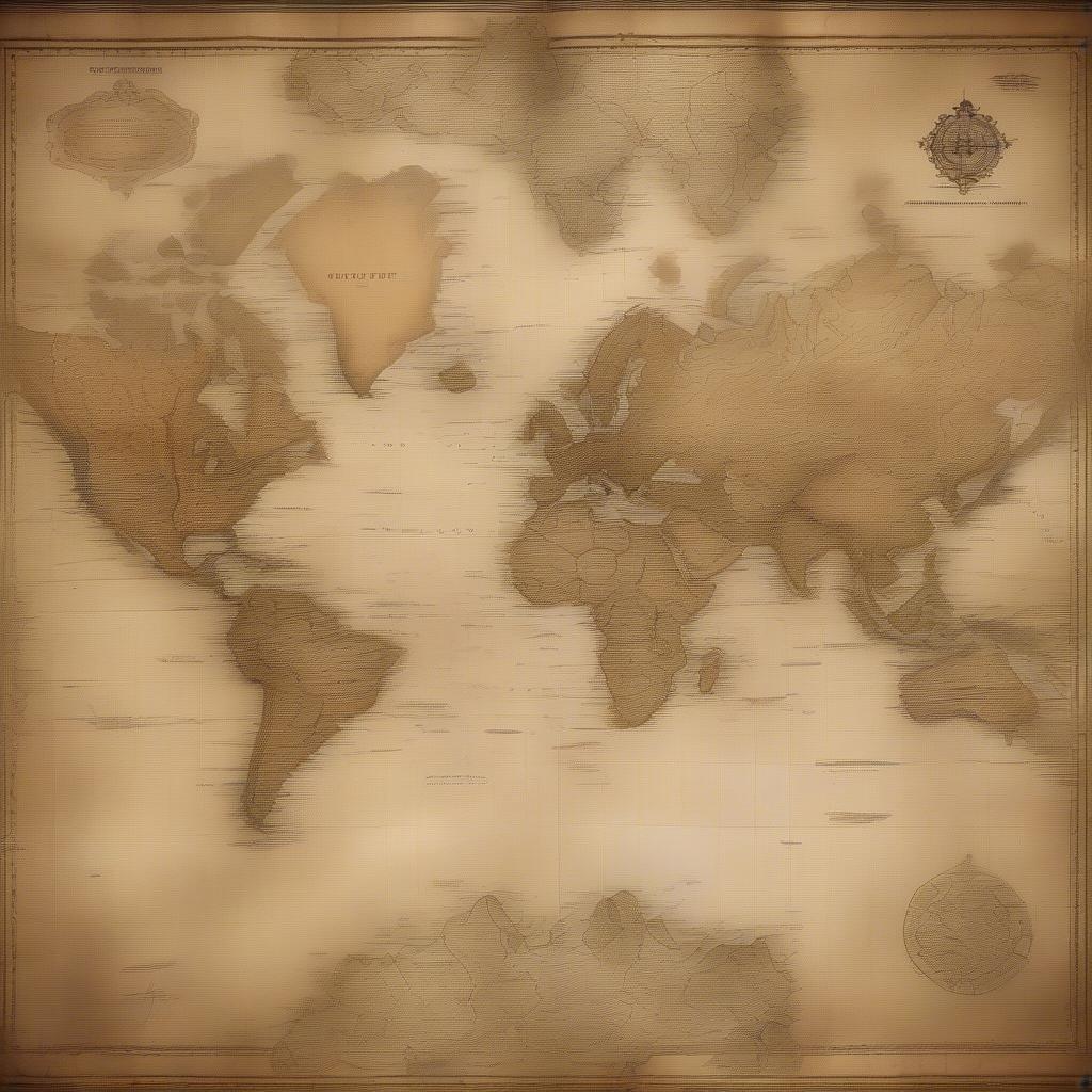 Explore the world in style with this captivating wallpaper featuring an antique map-like design that showcases every continent on Earth.