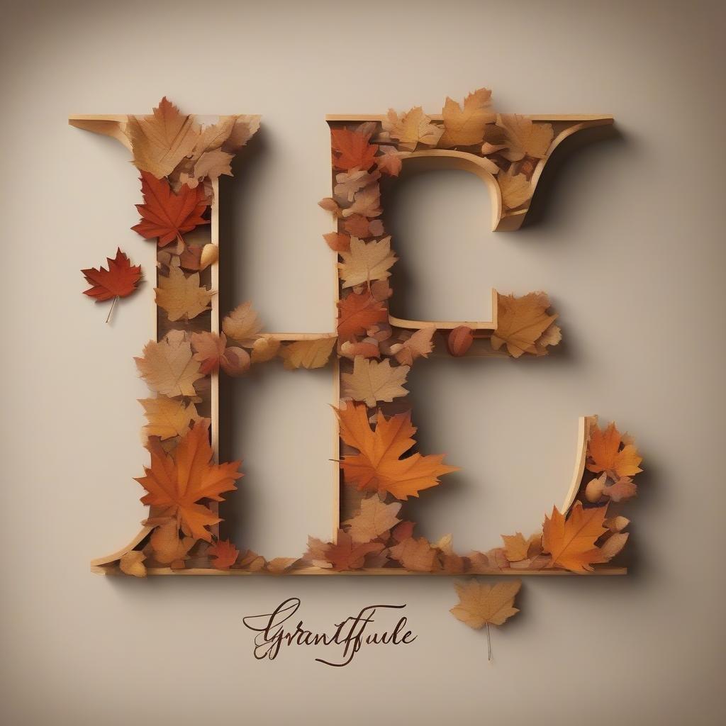 Feiern Sie die Saison mit diesem lebhaften herbstlichen Hintergrundbild. Mit einem 3D-Buchstaben 'E', der aus Herbstblättern gefertigt ist, ist es perfekt für diejenigen, die die Gemütlichkeit von Thanksgiving und die Schönheit der wechselnden Jahreszeiten lieben.