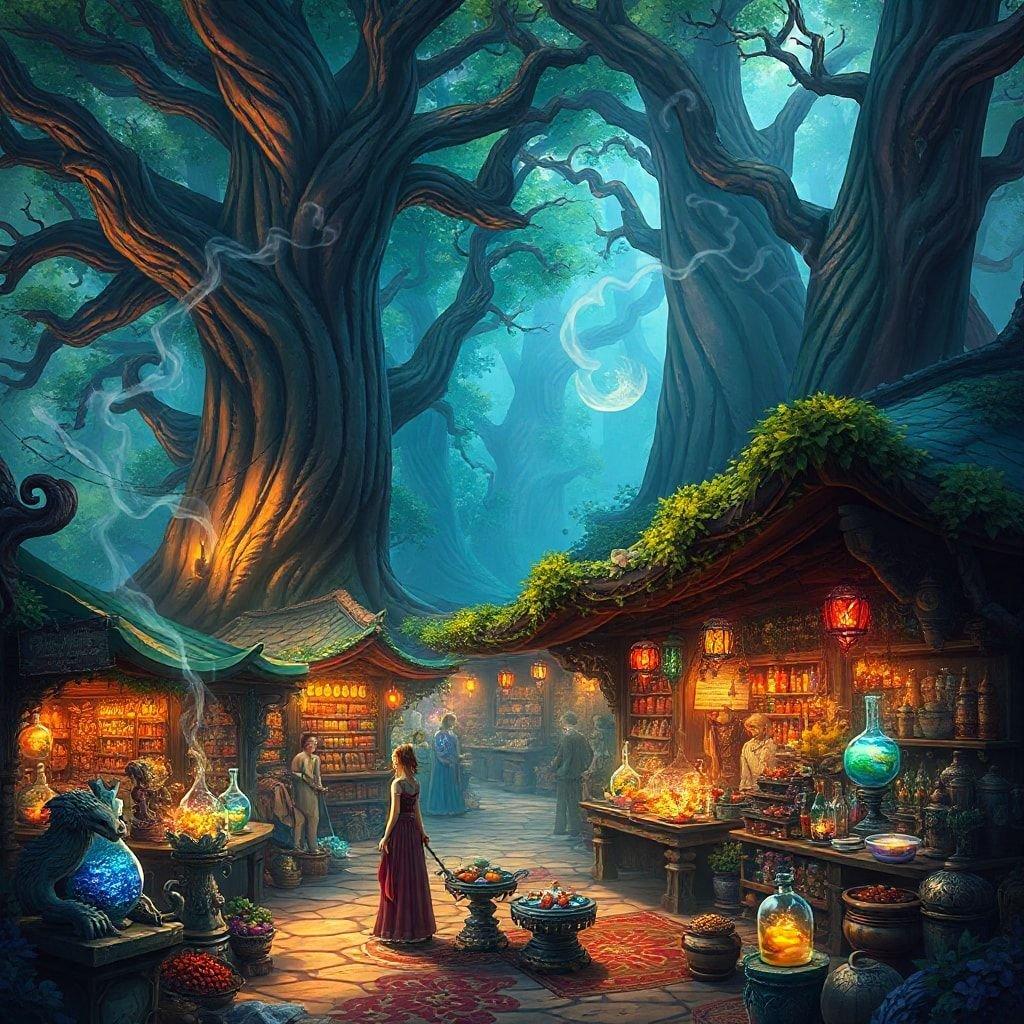 Step into a world of wonder and magic with this enchanting fantasy forest wallpaper. The lush greenery and towering trees create a sense of awe and mystery, perfect for anyone looking to escape into a world of fantasy and adventure.