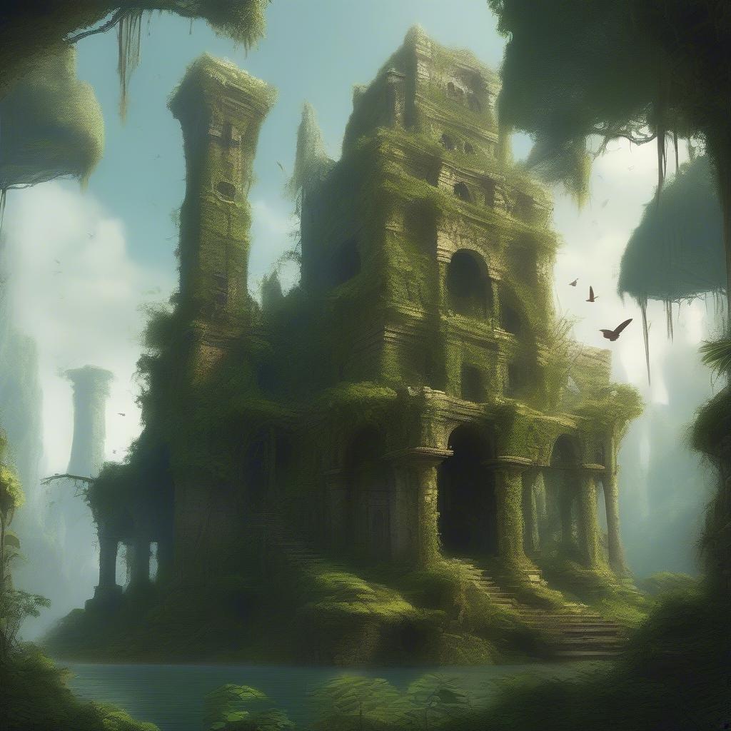 This wallpaper transports you to a mystical realm, where ancient castles stand as testaments to forgotten eras. The castle's crumbling facade is overgrown with moss and vines, blending seamlessly into the surrounding landscape. The image exudes a sense of mystery and wonder, inviting you to explore the secrets hidden within its walls.