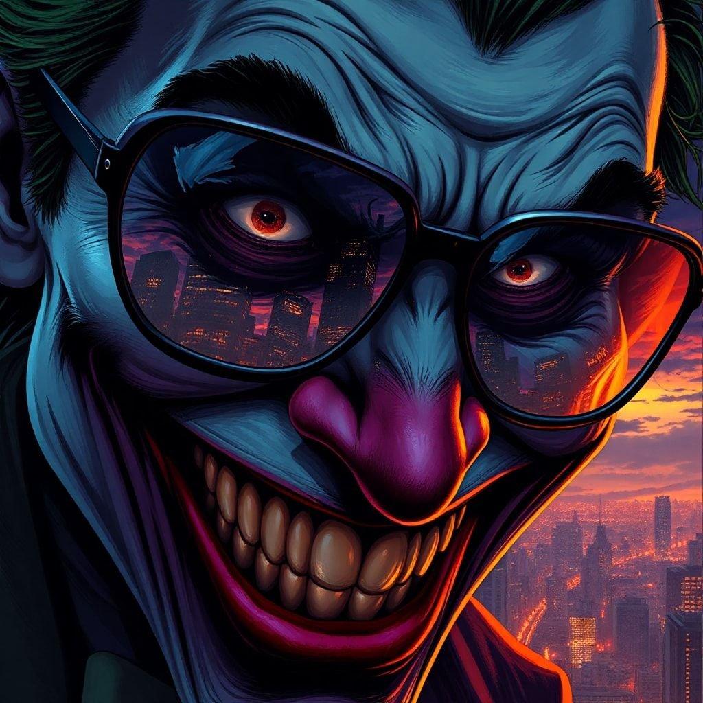 Get ready to unleash your inner chaos with this iconic wallpaper featuring the Clown Prince of Crime's maniacal smile. Perfect for comic book fans and anyone looking to add a touch of madness to their desktop or mobile background.