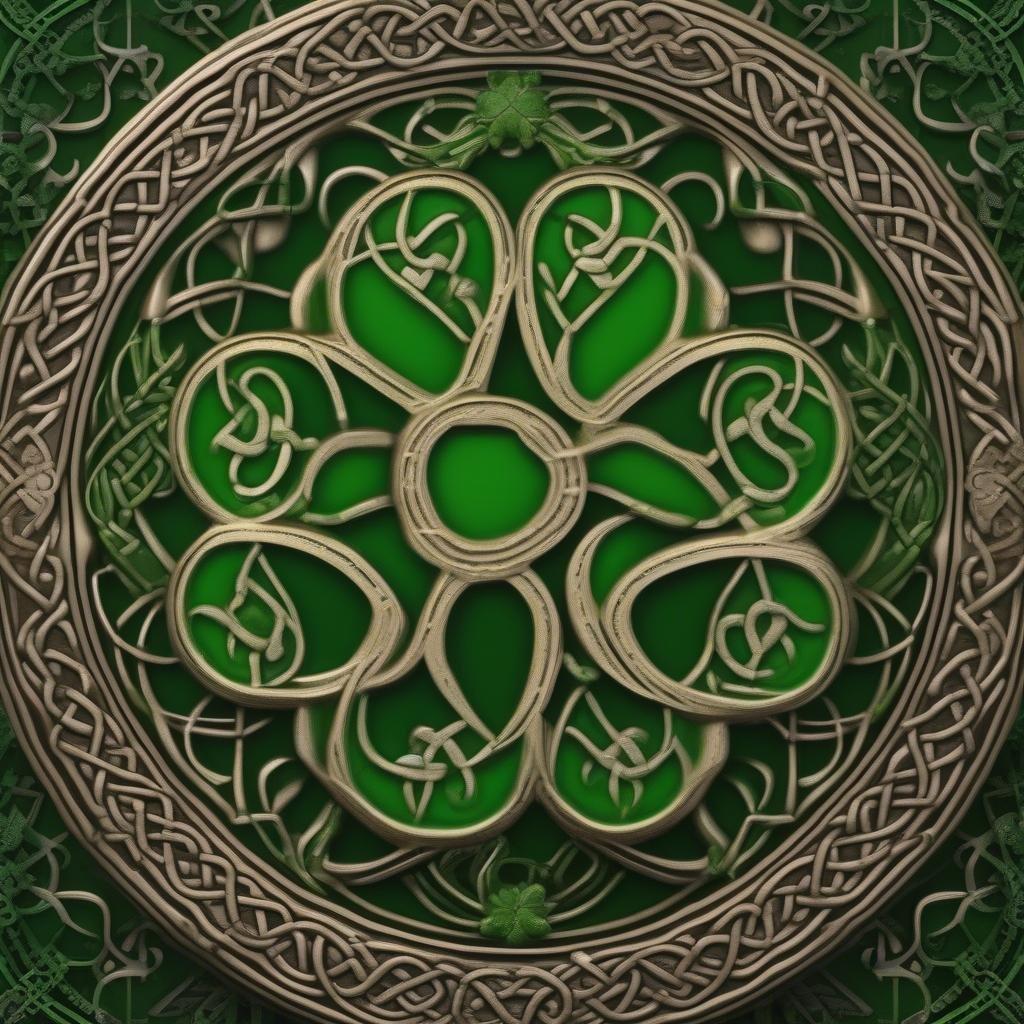 Get into the spirit of St. Patrick's Day with this stunning green wallpaper featuring a Celtic knotwork design. Perfect for adding a touch of Irish charm to your desktop or mobile device.