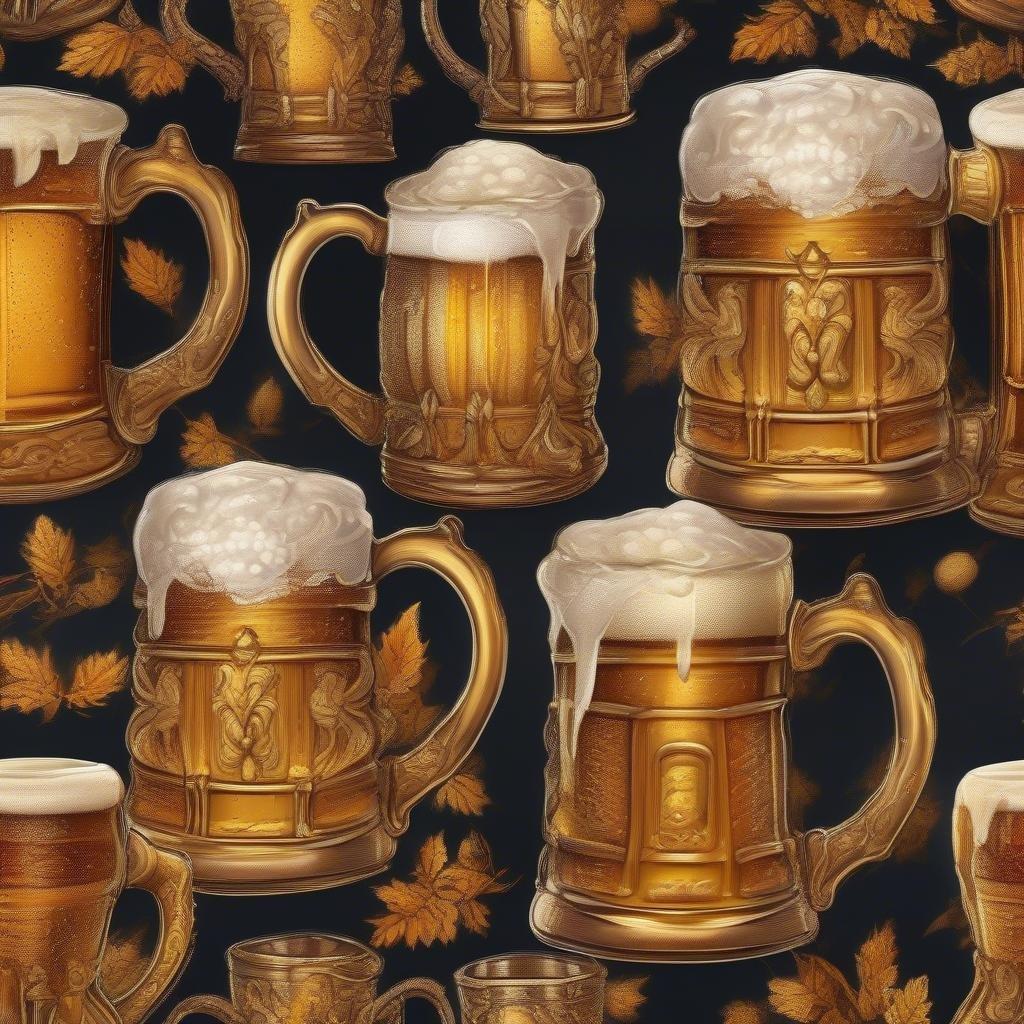 Raise a stein to the festive spirit of Oktoberfest with this vibrant wallpaper featuring an assortment of beer mugs. Perfect for adding a touch of German flair to your desktop or mobile device.