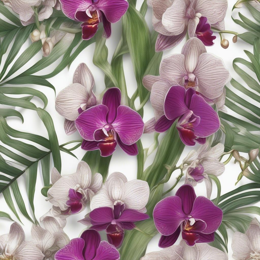 A luxurious and colorful orchid floral wallpaper perfect for your home or office. This flowery design adds a touch of nature's elegance to any digital device.