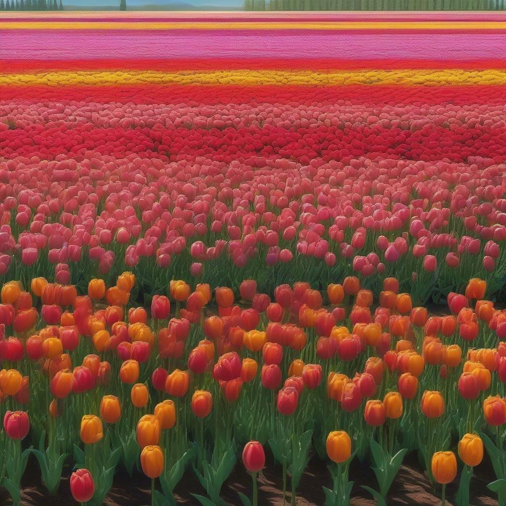 This stunning image features a field of tulips in various colors, creating a beautiful and uplifting visual display.