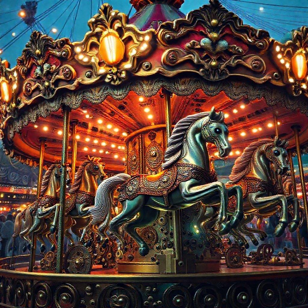 Step right up and experience the magic of the past with this stunning vintage carousel wallpaper. Perfect for adding a touch of nostalgia and whimsy to your desktop or mobile device.