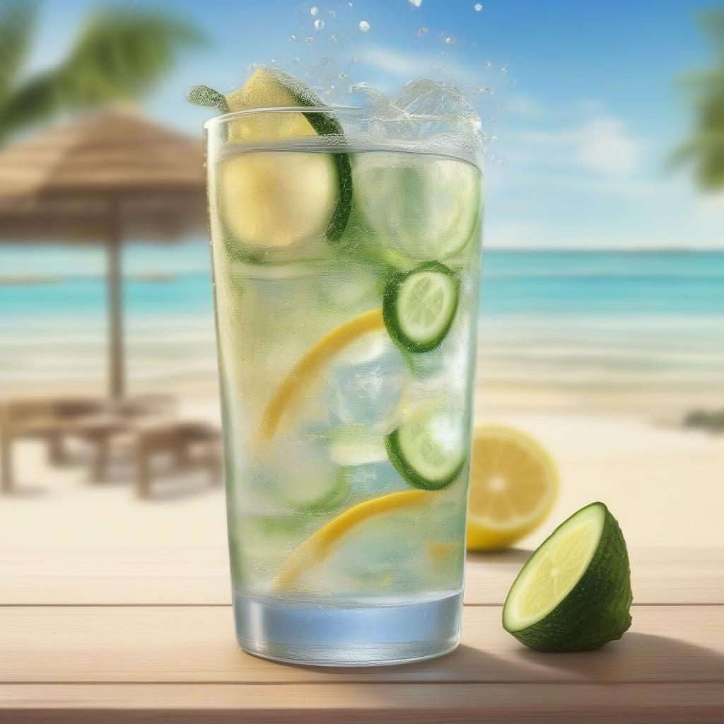 A glass of lemonade on a sunny day, perfect for a refreshing drink.